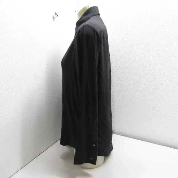 NEW THE ROW Women's Elia Silk Button-Down Blouse Black Size 8 – Preowned Luxury
